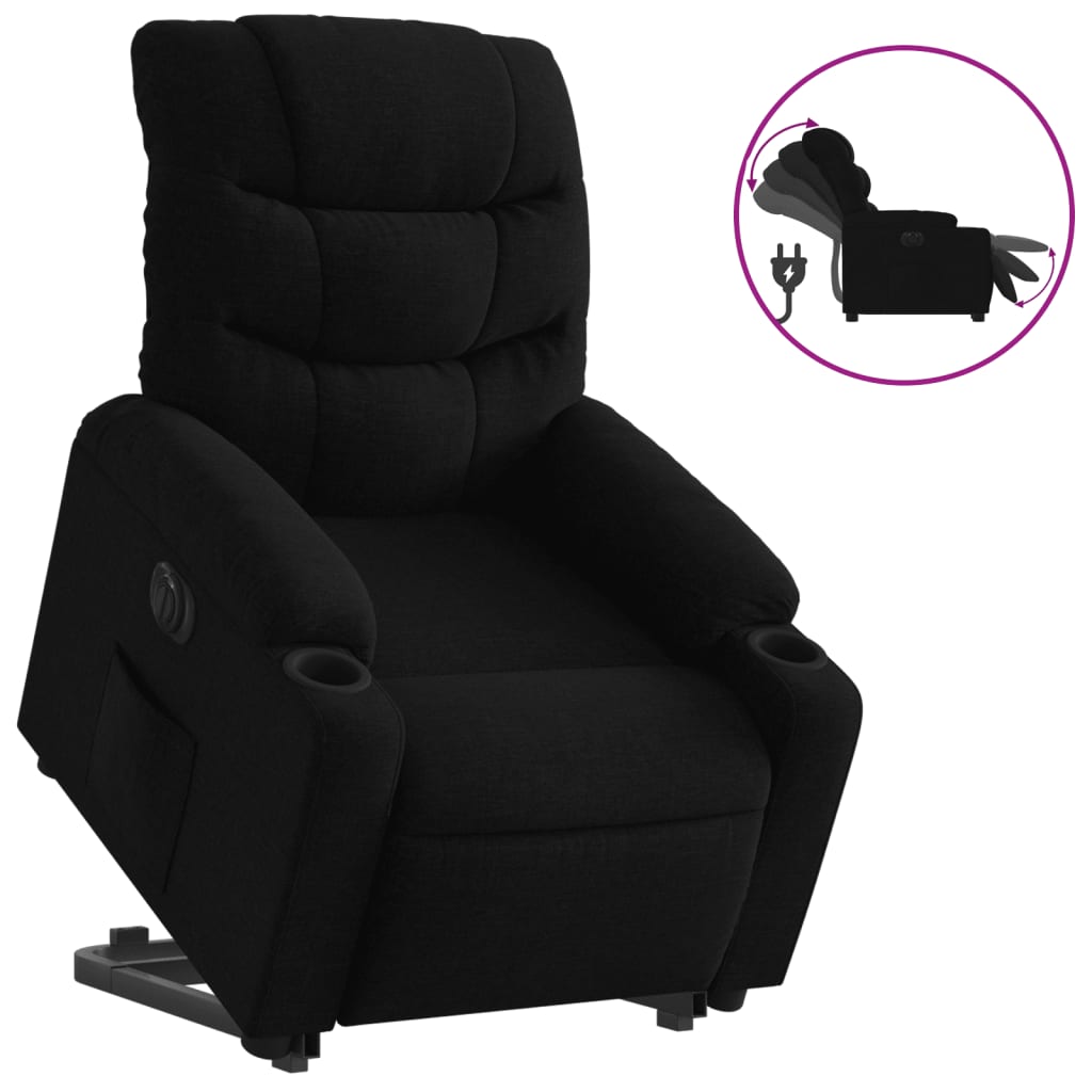 Fauteuil inclinable électrique noir tissu