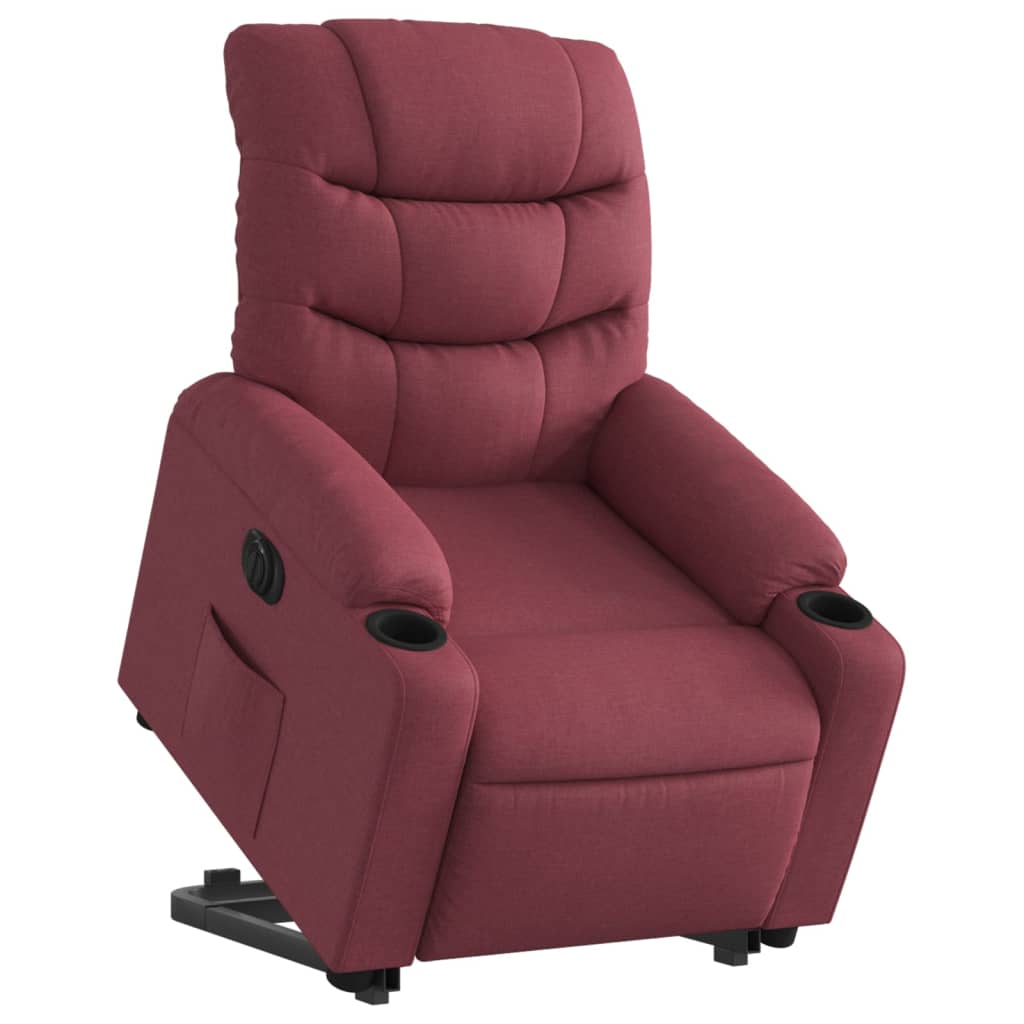 Fauteuil inclinable électrique rouge bordeaux tissu