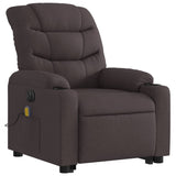 Fauteuil inclinable de massage électrique Marron foncé Tissu