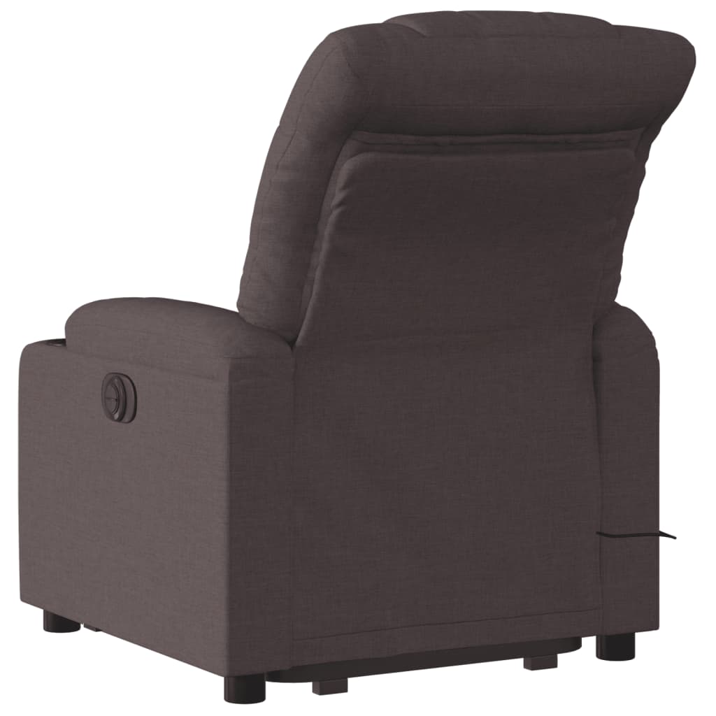 Fauteuil inclinable de massage électrique Marron foncé Tissu