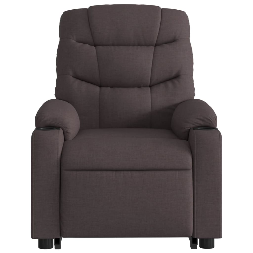 Fauteuil inclinable de massage électrique Marron foncé Tissu