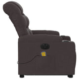 Fauteuil inclinable de massage électrique Marron foncé Tissu