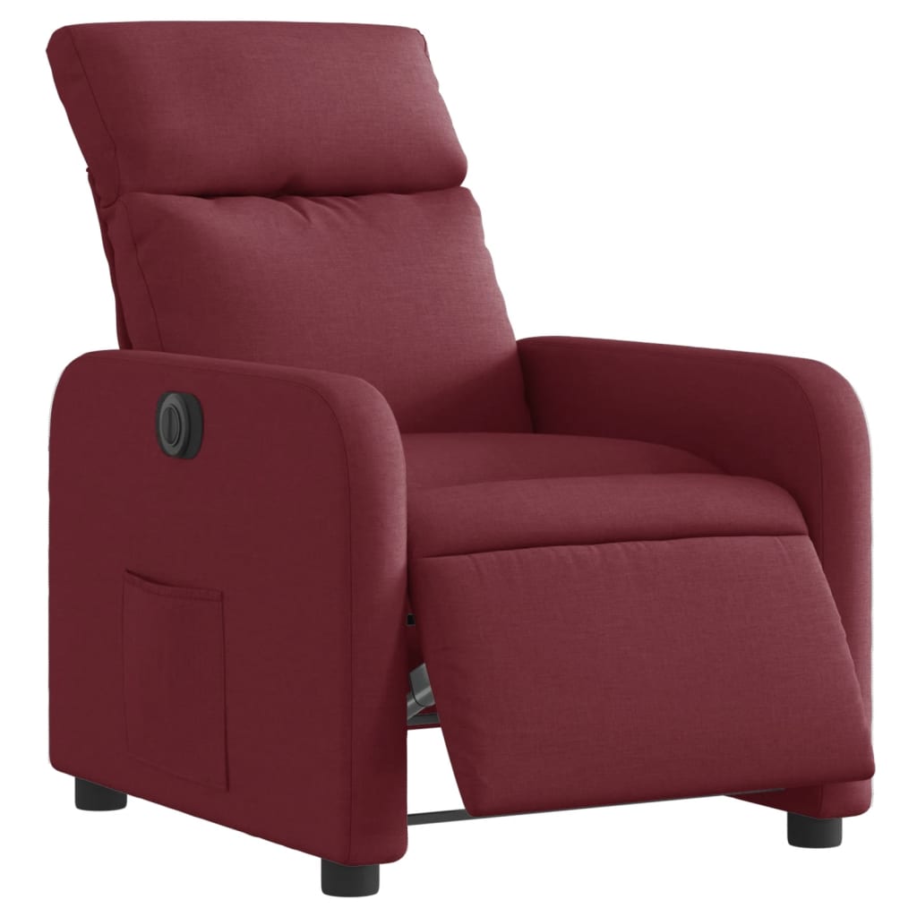 Fauteuil inclinable électrique Rouge bordeaux Tissu