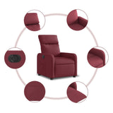 Fauteuil inclinable électrique Rouge bordeaux Tissu