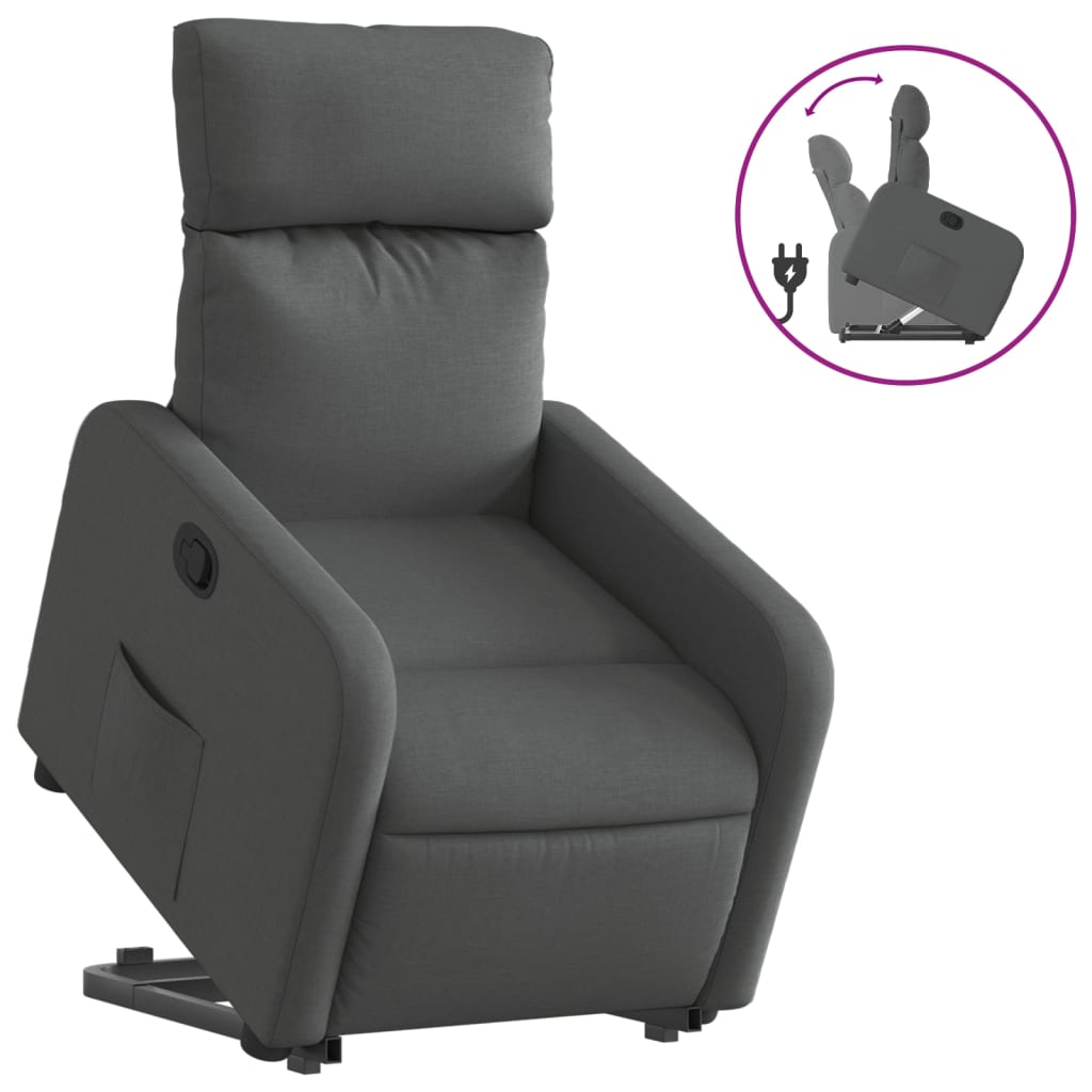 Fauteuil inclinable Gris foncé Tissu