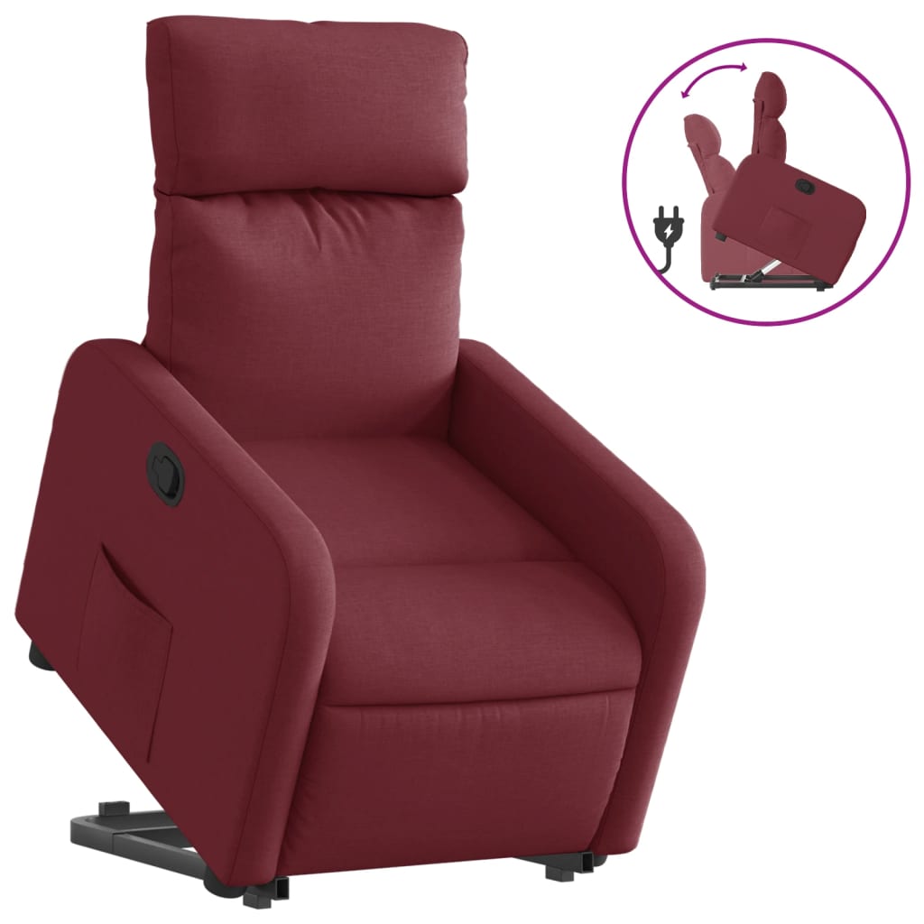 Fauteuil inclinable rouge bordeaux tissu