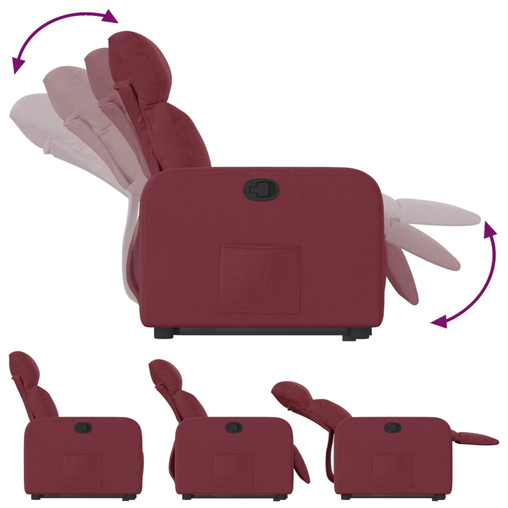 Fauteuil inclinable rouge bordeaux tissu