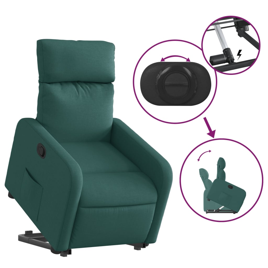 Fauteuil inclinable vert foncé tissu