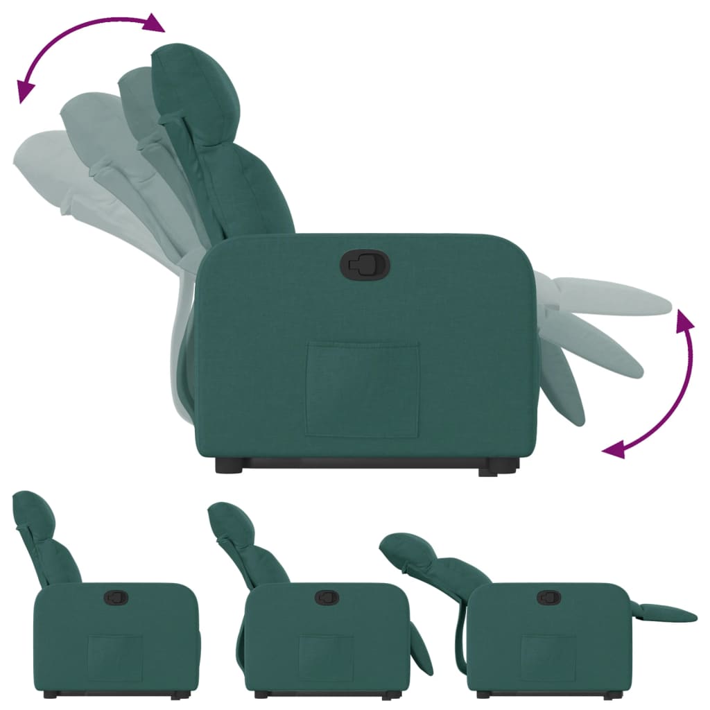 Fauteuil inclinable vert foncé tissu