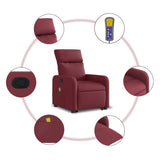 Fauteuil inclinable de massage Rouge bordeaux Tissu