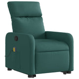 Fauteuil inclinable de massage Vert foncé Tissu