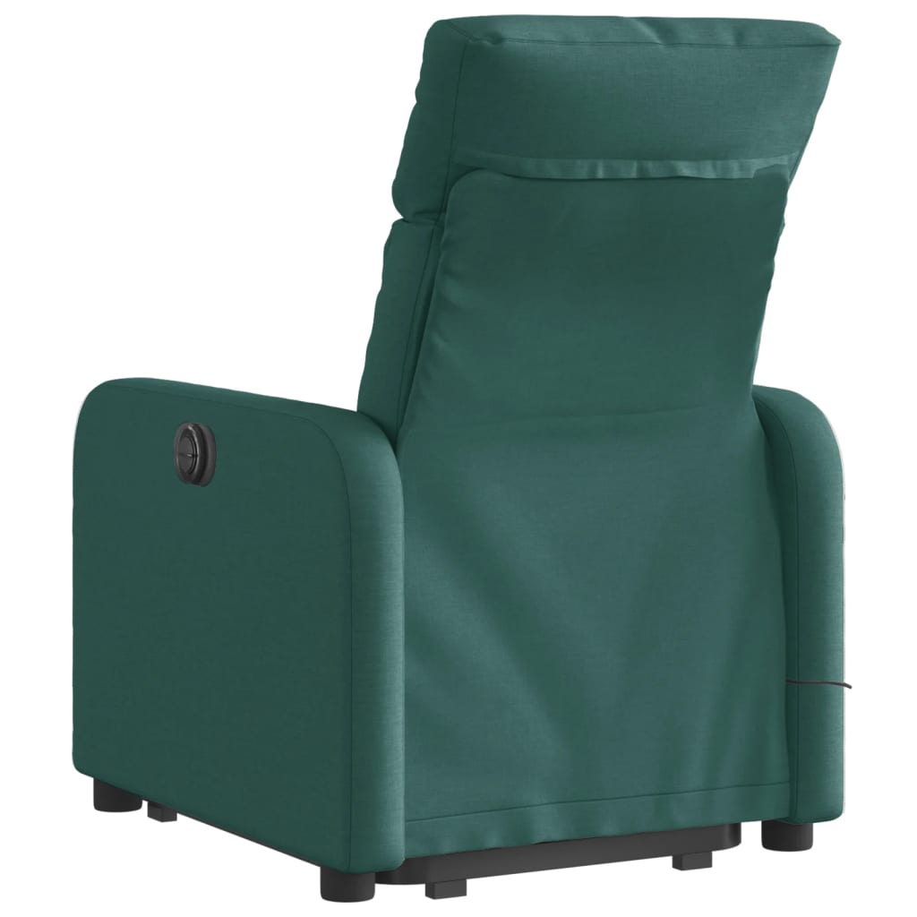 Fauteuil inclinable de massage Vert foncé Tissu