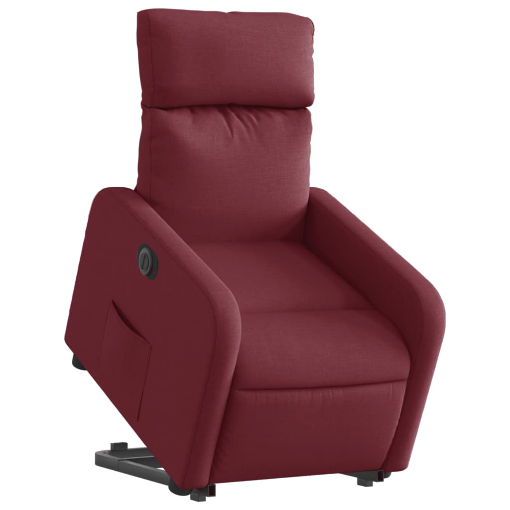 Fauteuil inclinable électrique rouge bordeaux tissu