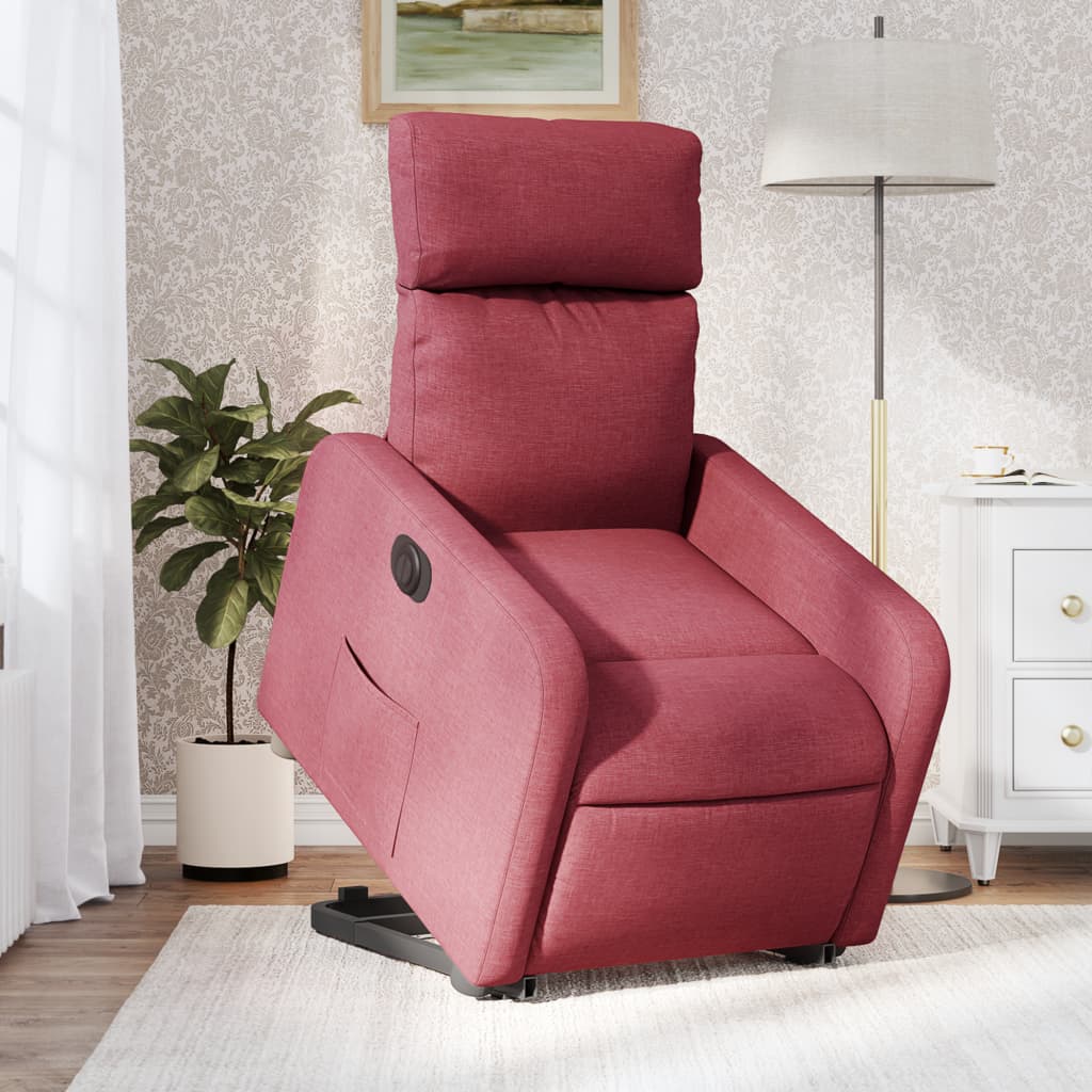 Fauteuil inclinable électrique rouge bordeaux tissu