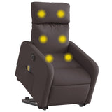 Fauteuil inclinable de massage électrique Marron foncé Tissu