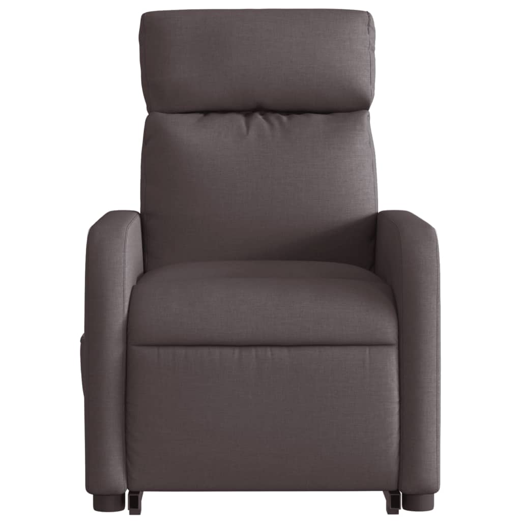 Fauteuil inclinable de massage électrique Marron foncé Tissu