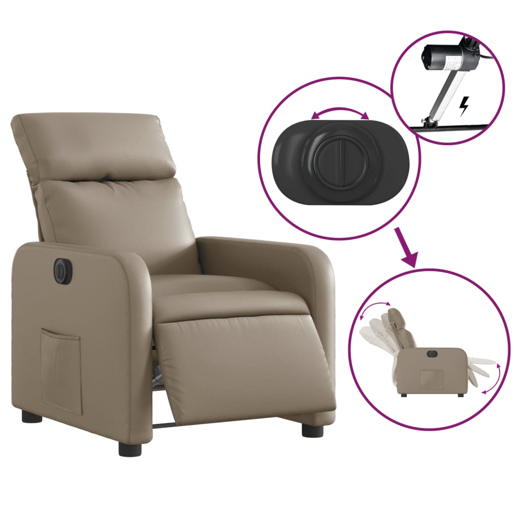 Fauteuil inclinable électrique Cappuccino Similicuir