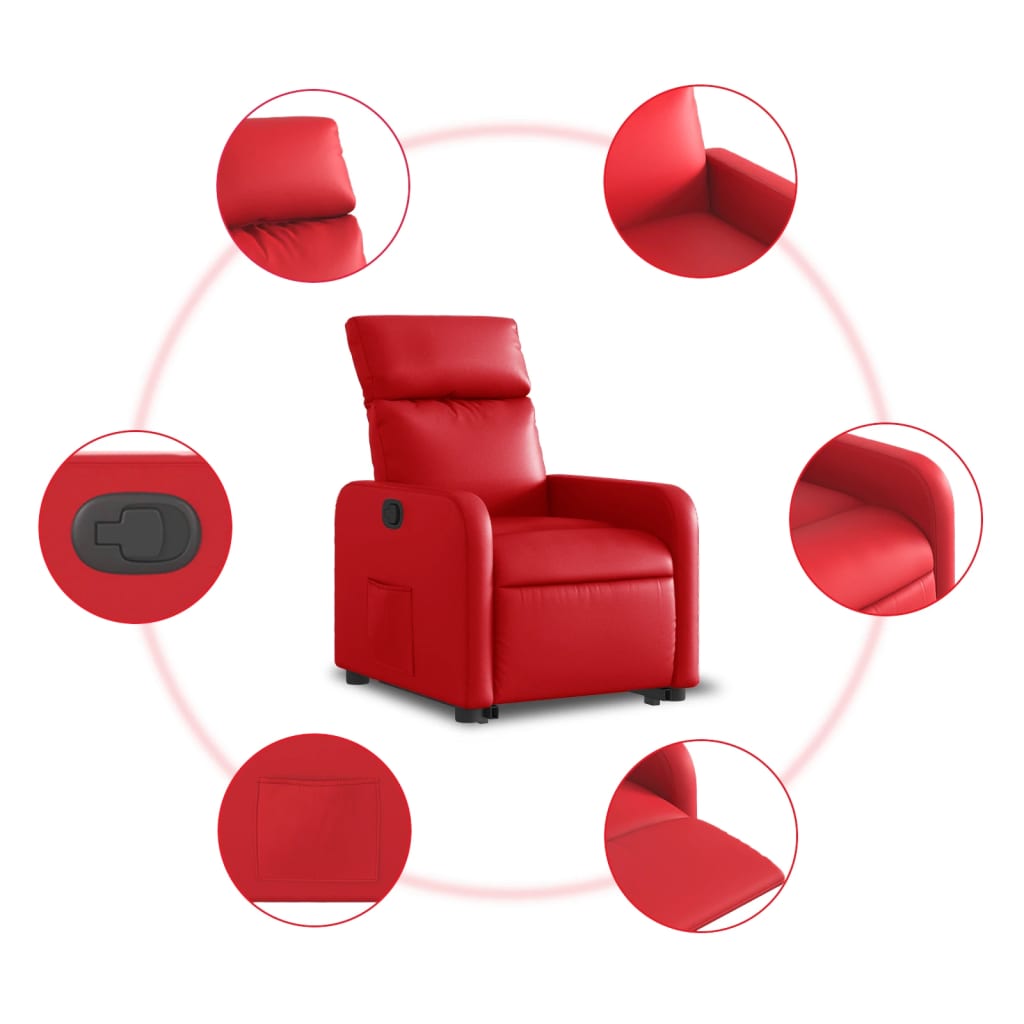 Fauteuil inclinable Rouge Similicuir