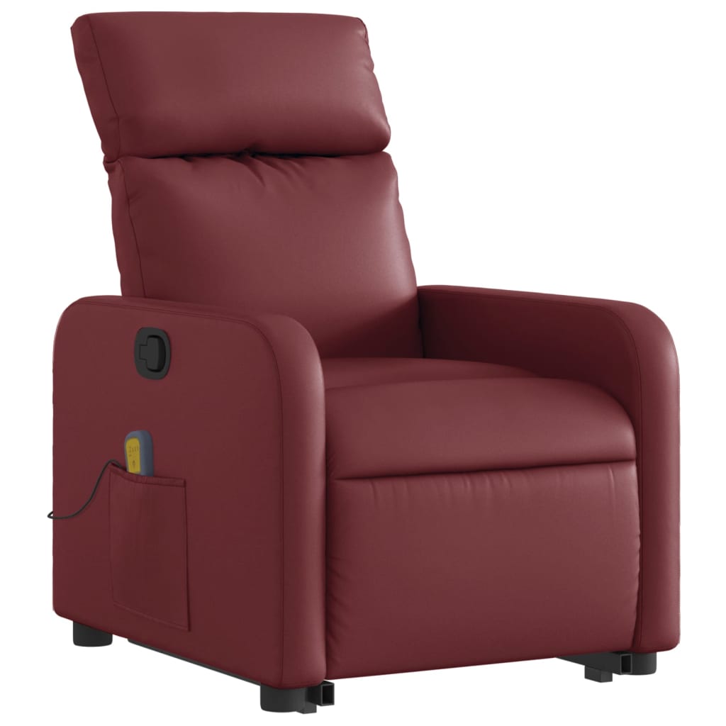 Fauteuil inclinable de massage Rouge bordeaux Similicuir