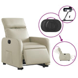 Fauteuil inclinable électrique crème similicuir