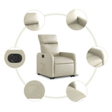 Fauteuil inclinable électrique crème similicuir