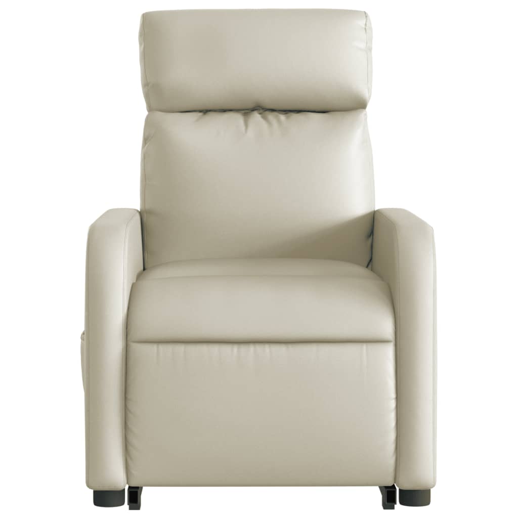 Fauteuil inclinable électrique crème similicuir