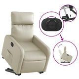 Fauteuil inclinable électrique crème similicuir