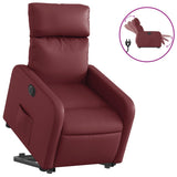 Fauteuil inclinable électrique rouge bordeaux similicuir