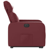 Fauteuil inclinable électrique rouge bordeaux similicuir