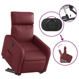 Fauteuil inclinable électrique rouge bordeaux similicuir