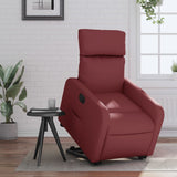 Fauteuil inclinable électrique rouge bordeaux similicuir