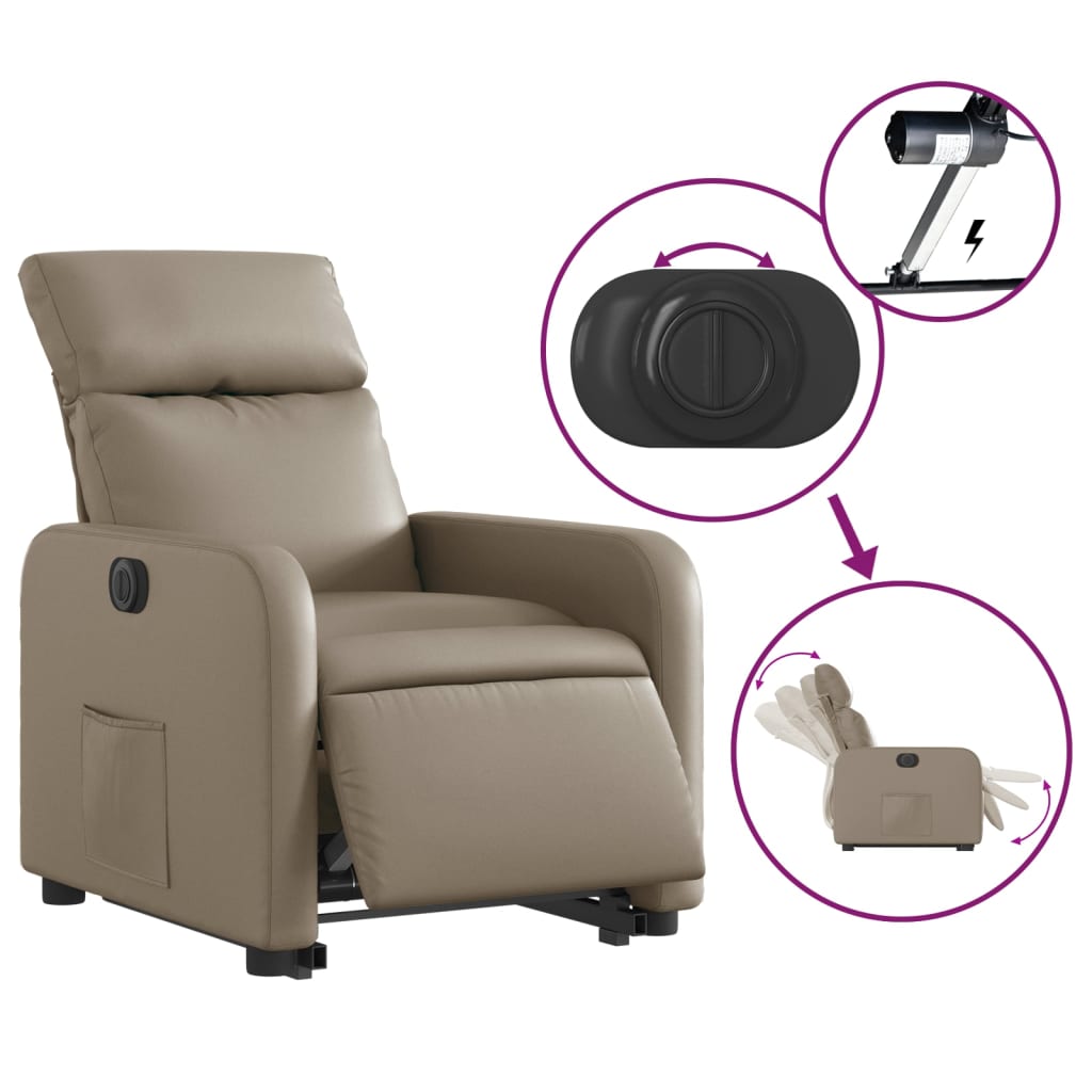 Fauteuil inclinable électrique cappuccino similicuir