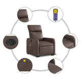 Fauteuil inclinable de massage électrique marron similicuir