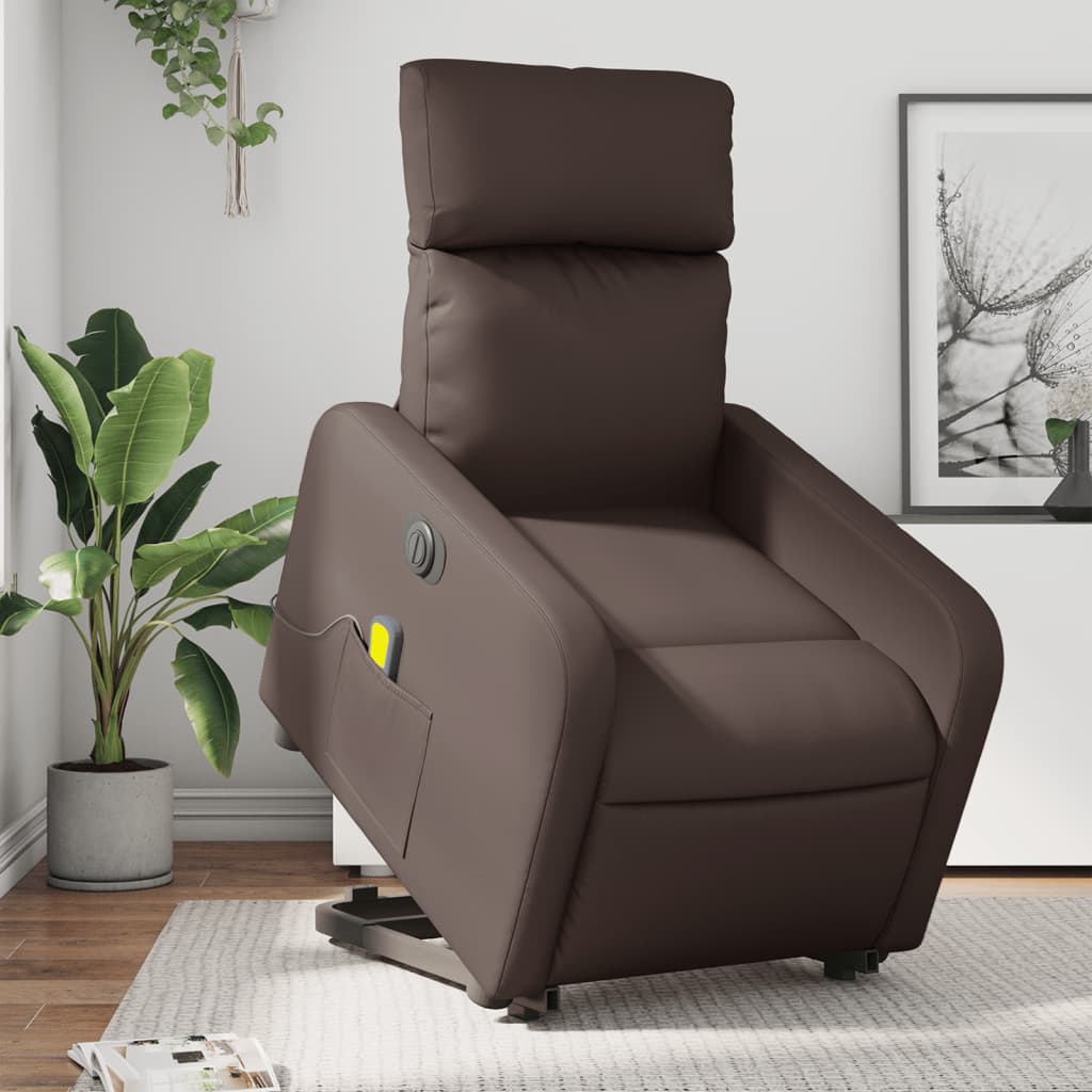 Fauteuil inclinable de massage électrique marron similicuir