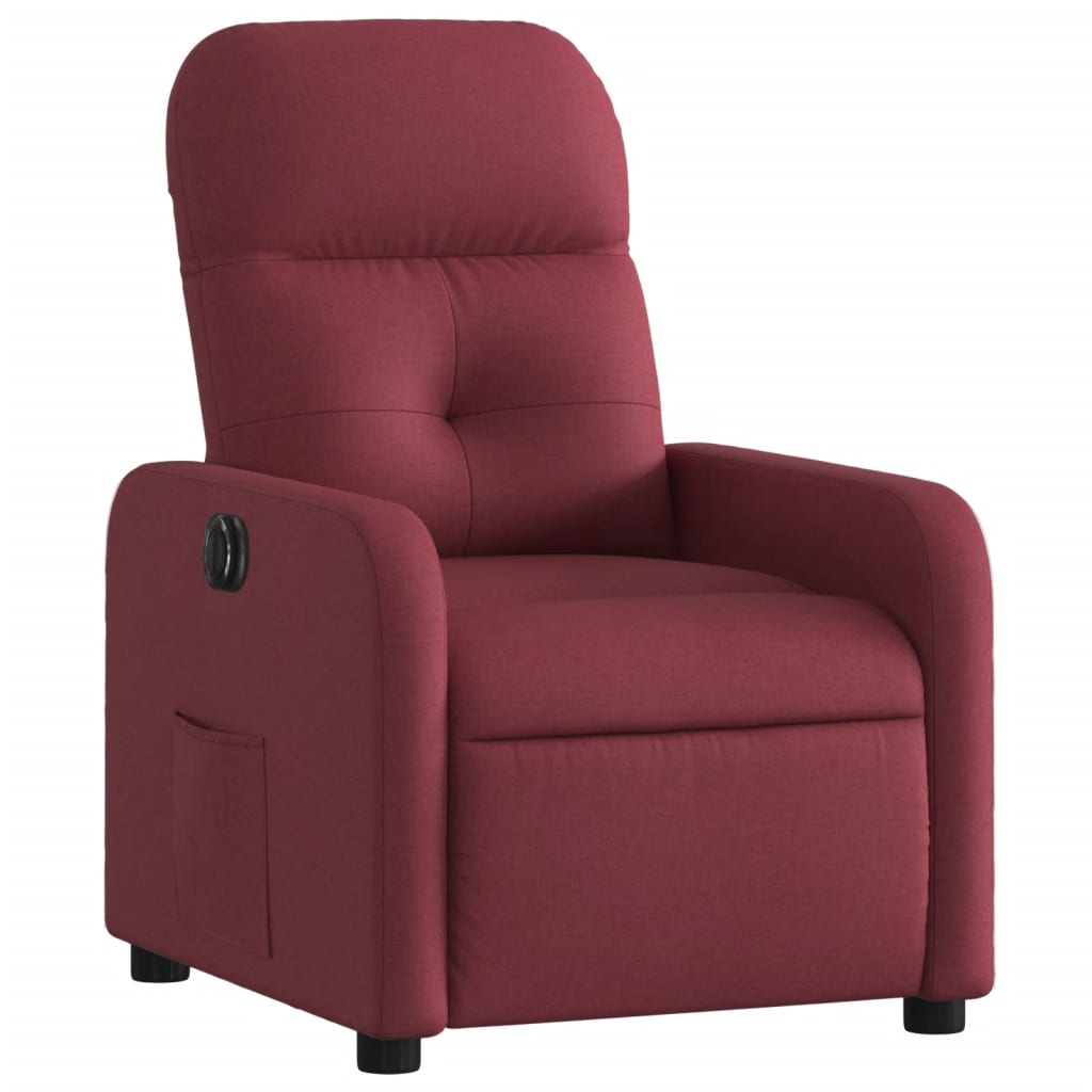 Fauteuil inclinable électrique Rouge bordeaux Tissu