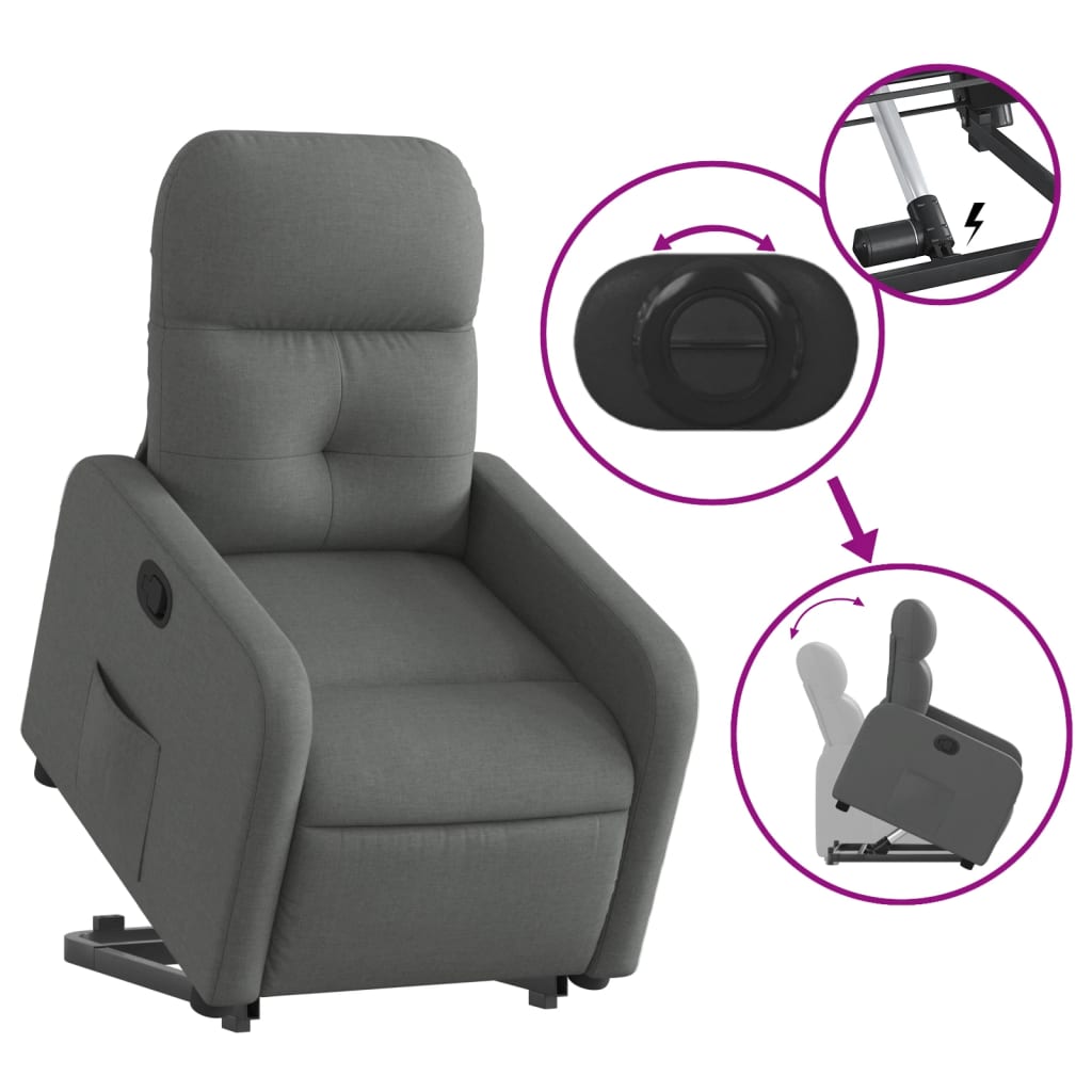 Fauteuil inclinable Gris foncé Tissu