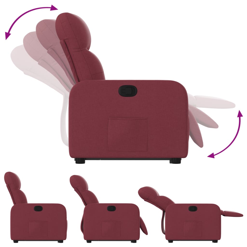 Fauteuil inclinable rouge bordeaux tissu