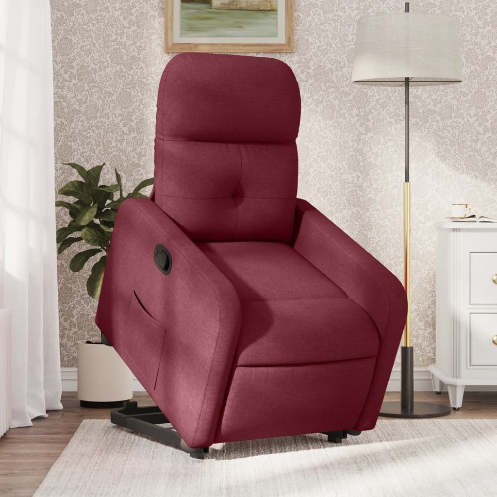 Fauteuil inclinable rouge bordeaux tissu