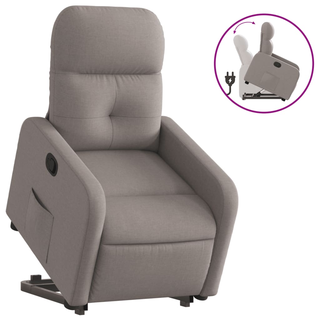 Fauteuil inclinable taupe tissu