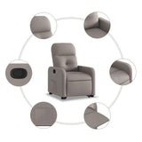 Fauteuil inclinable taupe tissu