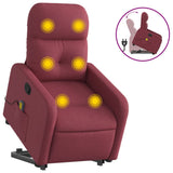 Fauteuil inclinable de massage Rouge bordeaux Tissu