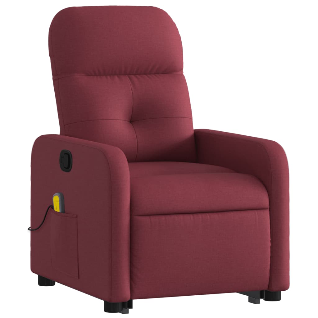 Fauteuil inclinable de massage Rouge bordeaux Tissu