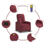 Fauteuil inclinable de massage Rouge bordeaux Tissu