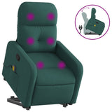 Fauteuil inclinable de massage Vert foncé Tissu