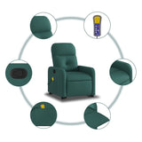 Fauteuil inclinable de massage Vert foncé Tissu