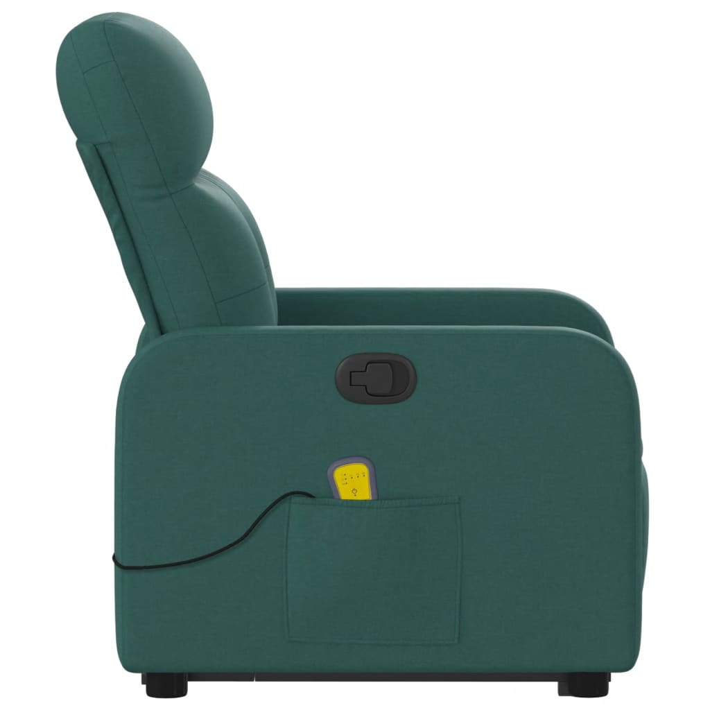 Fauteuil inclinable de massage Vert foncé Tissu