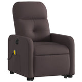 Fauteuil inclinable de massage électrique Marron foncé Tissu