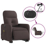 Fauteuil inclinable de massage électrique Marron foncé Tissu