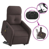 Fauteuil inclinable de massage électrique Marron foncé Tissu