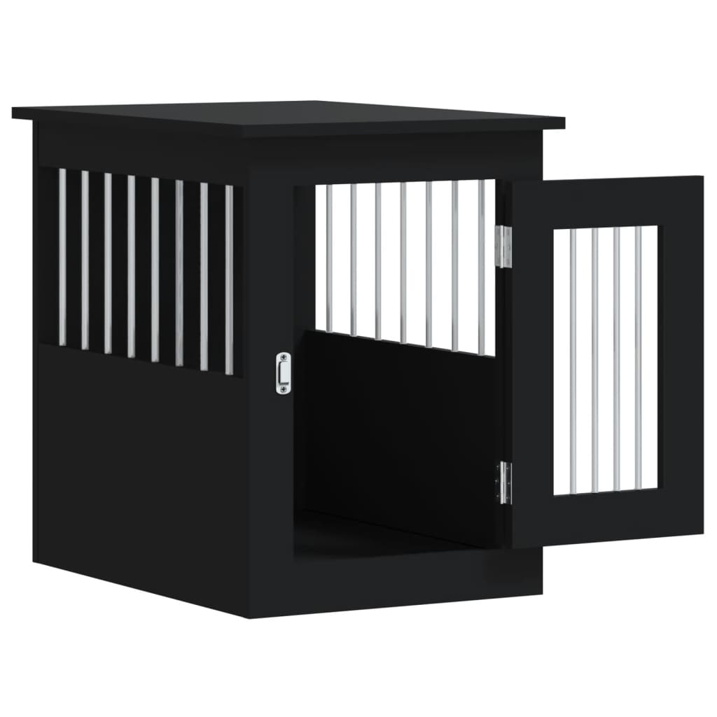 Meuble de cage pour chiens noir 45x62x59 cm bois d'ingénierie